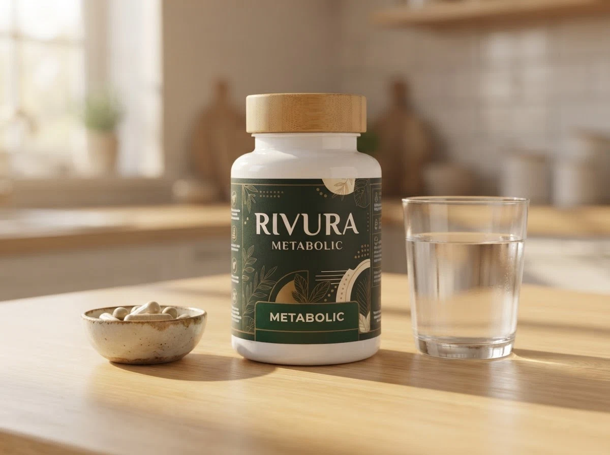 Rivura Metabolic supplement bottle with ingredients